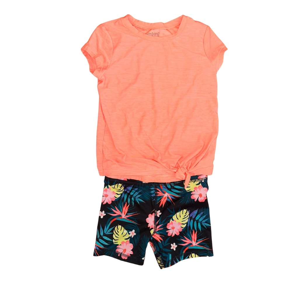 Jumping Beans Active Coral Tee and Tropical Shorts